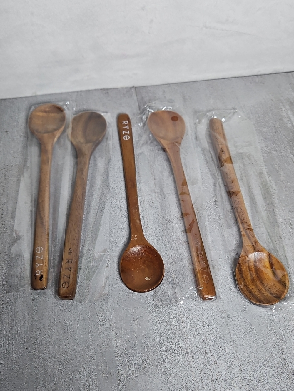 5 New Wooden Hot Beverage Spoons
